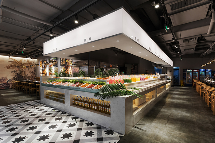 200平米自助烤肉店鋪，工作臺裝修效果