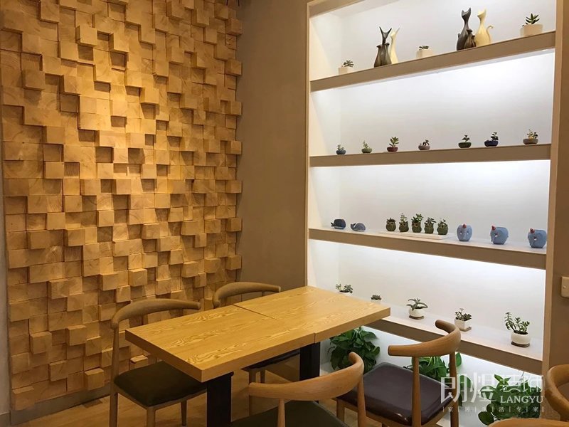 水果奶茶店墻角細節效果圖