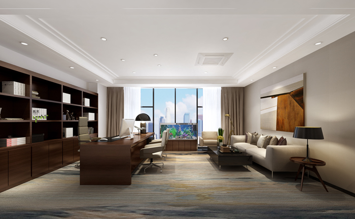 現代老板辦公室裝修效果圖