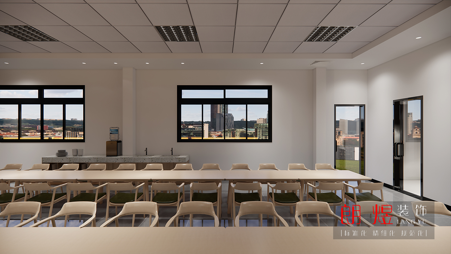 園區(qū)工廠員工食堂裝修改造設(shè)計效果圖