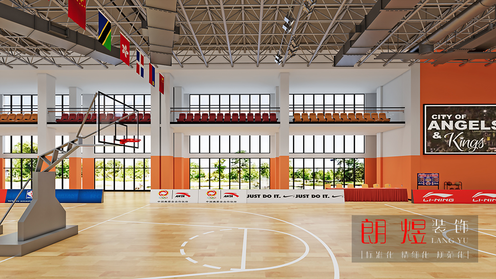 室內(nèi)運(yùn)動(dòng)籃球場(chǎng)館裝修效果圖二