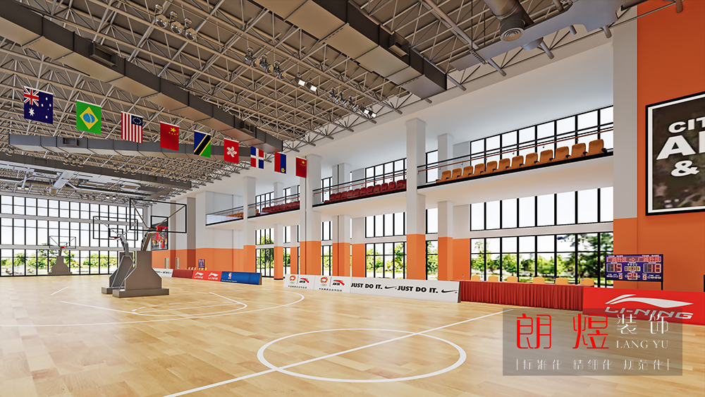 室內(nèi)運(yùn)動(dòng)籃球場(chǎng)館裝修效果圖四