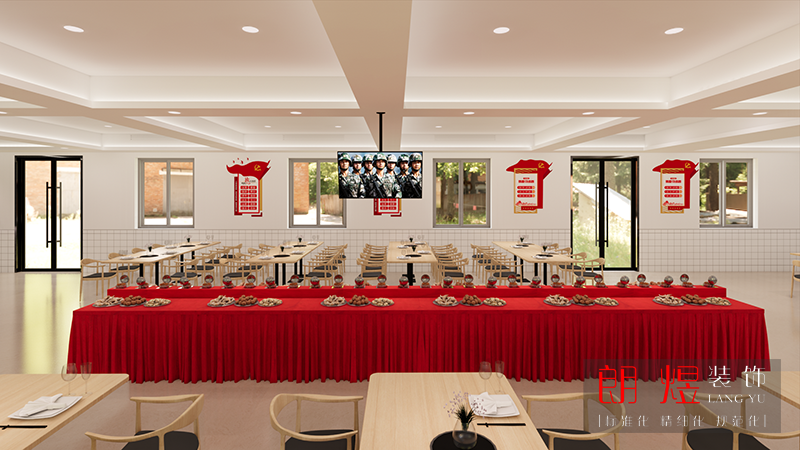 部隊(duì)機(jī)關(guān)食堂平面設(shè)計(jì)裝修效果圖